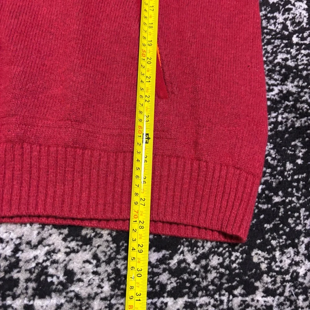 Beretta Mens Red Lambswool Blend Quarter Zip Shooting Sweater XL Patch Elbows